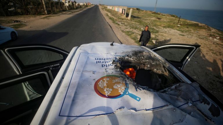 2c2c2c2-1712432082 The nonprofit workers killed also included citizens of Britain, Australia, and Poland, according to celebrity chef José Andrés, the founder of World Central Kitchen. MOHAMMED SABER/EPA-EFE/Shutterstock