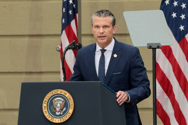 4684683asd-1789371128 U.S. Defense Secretary Pete Hegseth delivers a speech during an observance ceremony marking the 25th anniversary of the September 11, 2001 attack on the Pentagon, in Washington, D.C., September 11, 2026. REUTERS/Jonathan Ernst