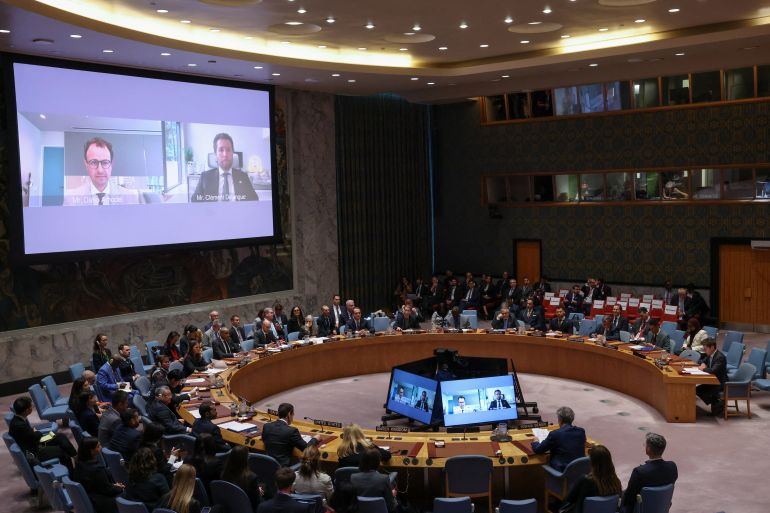 5546-1790196341 Clement Delangue, co-founder and CEO of Hugging Face, and Dario Amodei co-founder of Anthropic address the United Nations Security Council via video link during a session on Artificial Intelligence during the 81st United Nations General Assembly, at UN Headquarters in New York City, US, September 23, 2026. REUTERS/Brendan McDermid