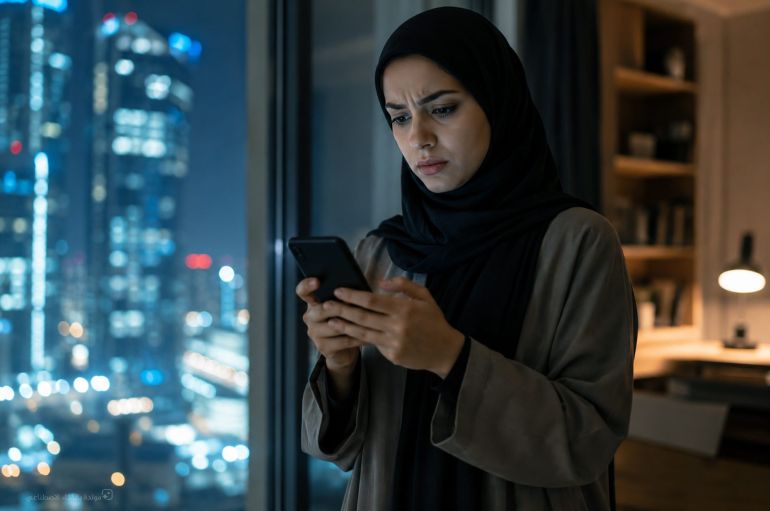 صور لاشخاص يشاركون منشورات جدية/غاضبة على مواقع التواصل الاجتماعي