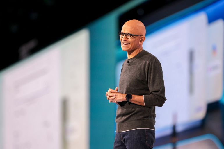 6r7yt-1747758682 Microsoft Chairman and Chief Executive Officer Satya Nadella speaks during the Microsoft Build 2025, conference in Seattle, Washington on May 19, 2025. (Photo by Jason Redmond / AFP)