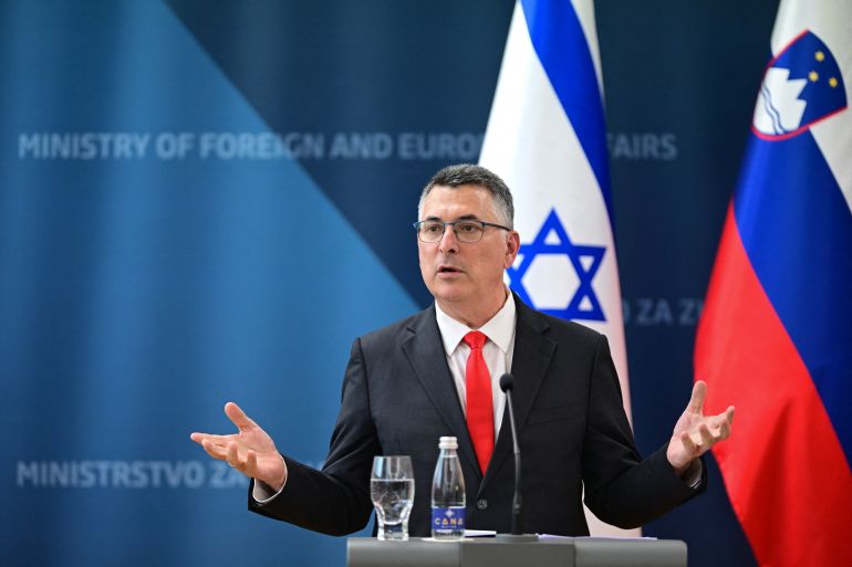 afp_6aa18215bb99-1788969493 Israel’s Foreign Minister Gideon Saar speaks during a joint press conference with Slovenia’s Foreign minister prior to the opening of Israel’s embassy in Slovenia, in Ljubljana on September 9, 2026.