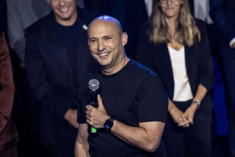 afp_6aa1b941ea7b-1788983617 Former Israeli prime minister Naftali Bennett speaks during a B'Yachad (Together) party as the party presents their candidates ahead of Israel's legislative elections in Tel Aviv on September 6, 2026.