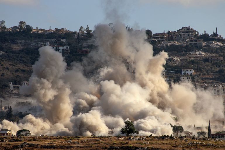 afp_6aa81237b6c2-1789399607 This photograph taken from the southern Lebanese village of al-Haniyya shows smoke as it rises from the site of an Israeli airstrike that targeted the village of al-Mansouri on September 10, 2026.