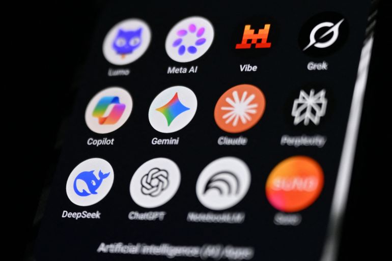 afp_6ab112f7490c-1789989623 (FILES) This photograph shows a handheld smartphone displaying the icons of some of the main artificial intelligence based apps, including LLMs, chatbots and generative AI, with logos (from L) of Proton AG's Lumo, Meta AI, Mistral Vibe (formerly Le Chat), xAI's Grok, Microsoft's Copilot, Google's Gemini, Anthropic's Claude, Perplexity, Deepseek, OpenAI's Chat GPT, Google's Notebook LLM and generative AI music app Suno, in Saint-Mande, east of Paris, on July 15, 2026.