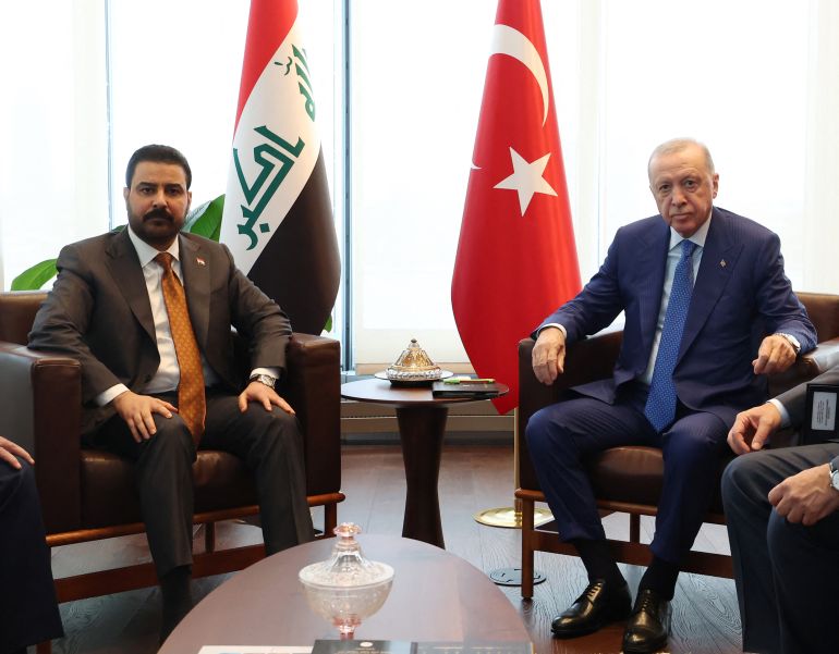 afp_6ab4b18cec8e-1790226828 This handout photograph taken and released by Turkish Presidency Press Office on September 23, 2026, shows Turkish President Recep Tayyip Erdogan (R) meeting with Prime Minister of Iraq Ali al-Zaidi on the sidelines of the 81st United Nations General Assembly in New York.