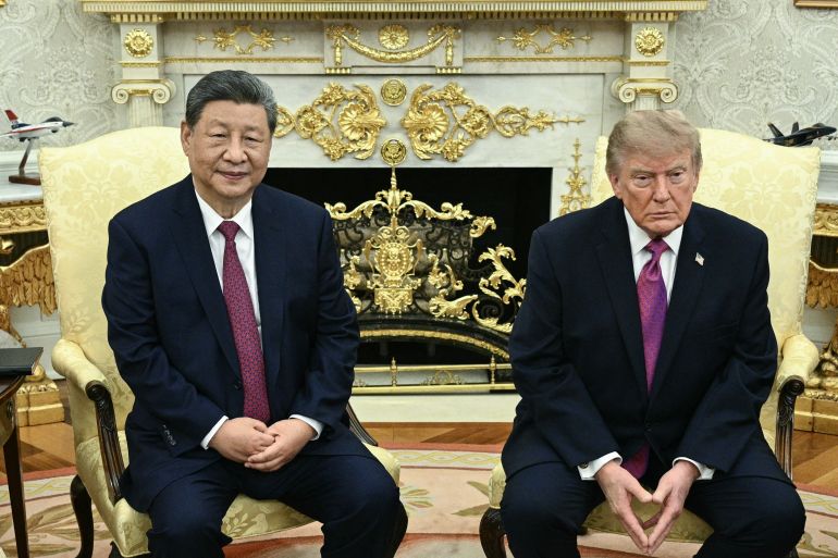 TOPSHOT - US President Donald Trump and China's President Xi Jinping hold a bilateral meeting in the Oval Office of the White House in Washington, DC, on September 24, 2026.