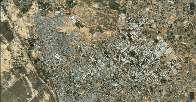 صور خرائط أبل لا تزال تحتفظ بمشهد قديم لغزة (أبل) -تاريخ الاطلاع: 27 سبتمبر/أيلول 2026.