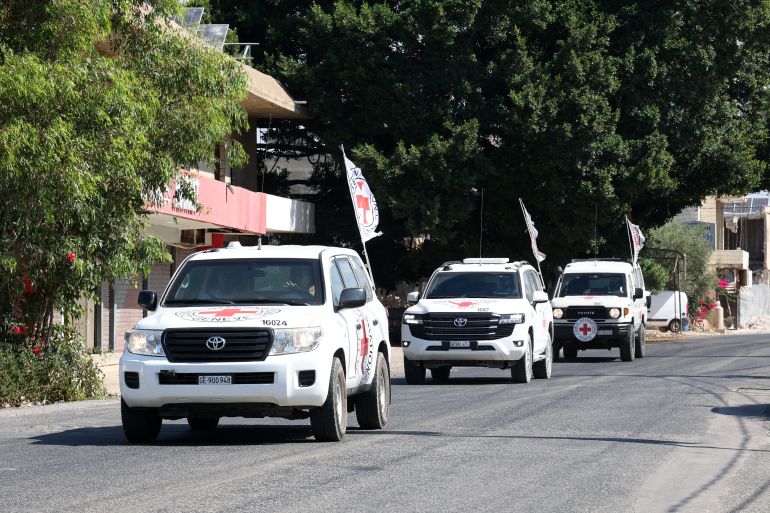epa_6a9b11c786aa-1788547527 epa13210630 An International Committee of the Red Cross (ICRC) convoy heads towards Naqoura to pick up released prisoners from Israeli jails, in Tyre, southern Lebanon, 04 September 2026. The office of Israeli Prime Minister Benjamin Netanyahu announced on 03 September that Israel will release five Lebanese nationals detained during IDF operations in southern Lebanon. EPA/WAEL HAMZEH