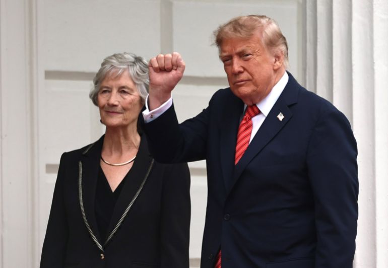 epa_6aa5cb9bab25-1789250459 epa13233642 Ireland's President Catherine Connolly (R) greets US President Donald Trump (L) at Aras an Uachtarain in Dublin, Ireland, 12 September 2026. The US president is on a two-day visit to Ireland, including a visit to his golf course in Doonbeg. EPA/NEIL HALL