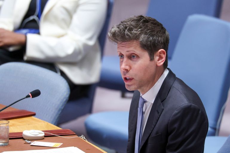 epa13258507 CEO of OpenAI Sam Altman speaks during a Security Council meeting regarding AI during the United Nations General Assembly at United Nations Headquarters in New York, New York, USA, 23 September 2026. EPA/SARAH YENESEL