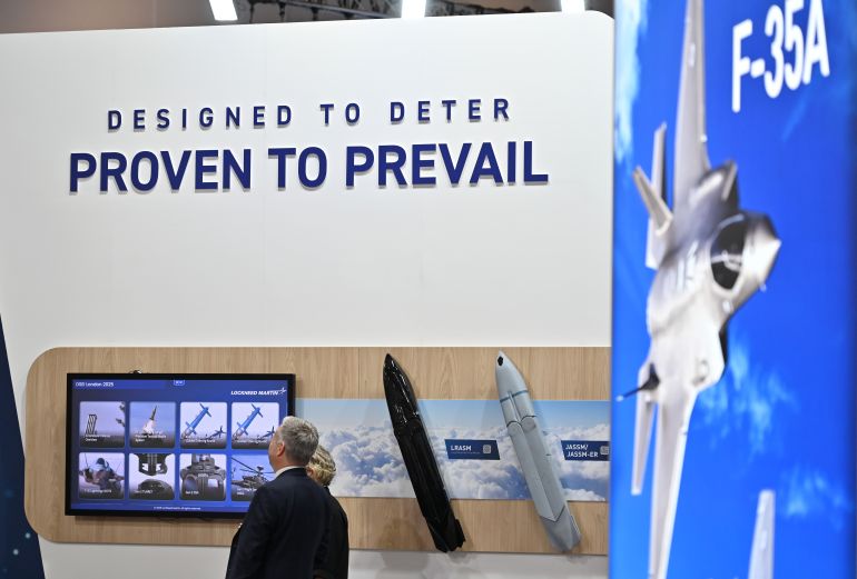 gettyimages-2237205640-1775359905 LONDON, ENGLAND - SEPTEMBER 09: LRASM Long Range Anti-Ship Missile and a JASSM-ER Missile are displayed at the Lockheed Martin exhibition stand during the Security Equipment International (DSEI) at London Excel on September 09, 2025 in London, England. The Defence and Security Equipment International (DSEI) hosts defence equipment manufacturers from around the world at a 4-day exhibition in London. Anti-war protesters gather outside in the hope of preventing the event from going ahead. (Photo by John Keeble/Getty Images)