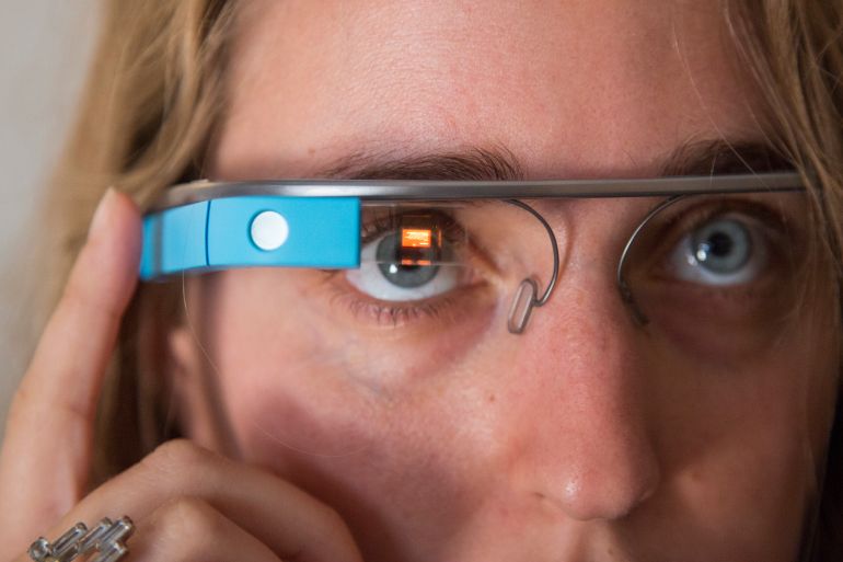 gettyimages-525620316-1747823736 Google debuts its new wearable computer called Google Glass in Washington, DC. It is designed to work like a smartphone that's worn like a pair of glasses. It allows users to discreetly shot hands free pictures and video that can be instantly shared. It displays information in a smartphone-like hands-free format, that can communicate with the Internet via natural language voice commands. (Photo by Brooks Kraft LLC/Corbis via Getty Images)
