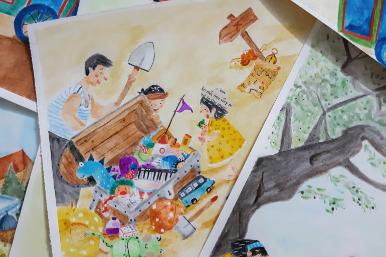 رسوم الفنانة الفلسطينية هبة أبو كويك في قصتها التي انضمت لقائمة شرف المجلس الدولي لكتب اليافعين (3)