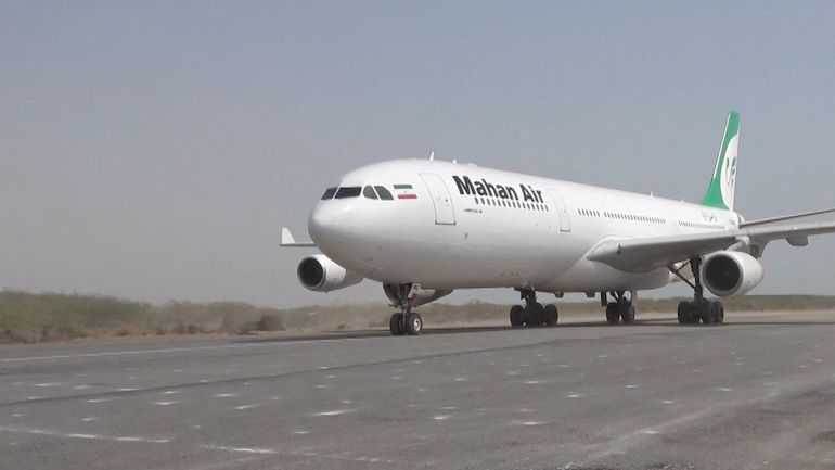 An Iranian airline Mahan Air plane lands at an airport, given as Hodeidah airport, Yemen, in this screen grab taken from a handout video released on July 13, 2026. Al Masirah TV/Handout via REUTERS THIS IMAGE HAS BEEN SUPPLIED BY A THIRD PARTY The location and date when the video was filmed could not be verified. No old results of the footage were found posted online before July 13. An armed forces spokesman said an Iranian plane had landed at Houthi-controlled Hodeidah airport.