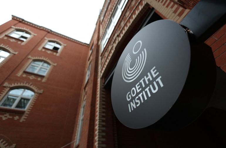 A sign on the facade of the Goethe-Institut, Germany's cultural institute, in Moscow, Russia September 2, 2026. REUTERS/Ramil Sitdikov