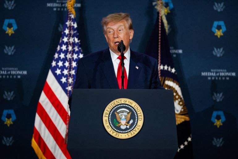 reuters_6aa34eff-1789087487 U.S. President Donald Trump delivers remarks at the National Medal of Honor Museum in Arlington, Texas, U.S., September 10, 2026. REUTERS/Evan Vucci