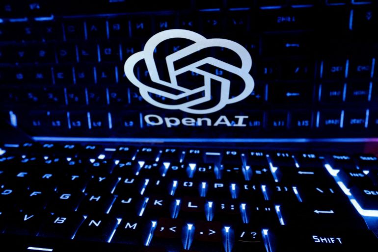 reuters_6aa64990-1789282704 FILE PHOTO: A keyboard is placed in front of a displayed OpenAI logo in this illustration taken February 21, 2023. REUTERS/Dado Ruvic/Illustration/File Photo