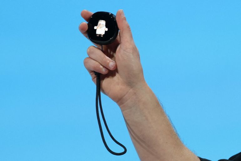 Meta CEO Mark Zuckerberg presents the Muse Charm during the Meta Connect event at the company's headquarters in Menlo Park, California, U.S., September 23, 2026. REUTERS/Carlos Barria