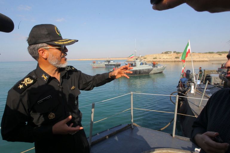 sayyari-1790586171 EDITORS' NOTE: Reuters and other foreign media are subject to Iranian restrictions on their ability to film or take pictures in Tehran.<br />Iran's army's navy commander Habibollah Sayyari (L) gestures as he speaks with media during the Velayat-90 war game on Sea of Oman near the Strait of Hormuz in southern Iran December 28, 2011. "Closing the Strait of Hormuz for Iran's armed forces is really easy ... or as Iranians say it will be easier than drinking a glass of water," Sayyari told Iran's English language Press TV. REUTERS/Fars News/Hamed Jafarnejad (IRAN - Tags: POLITICS MILITARY) FOR EDITORIAL USE ONLY. NOT FOR SALE FOR MARKETING OR ADVERTISING CAMPAIGNS. THIS IMAGE HAS BEEN SUPPLIED BY A THIRD PARTY. IT IS DISTRIBUTED, EXACTLY AS RECEIVED BY REUTERS, AS A SERVICE TO CLIENTS