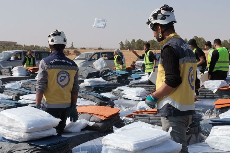 عودة أهالي من مخيمات في منطقة منبج الى مناطقهم الأصلية في حلب وإدلب @الدفاع المدني السوري