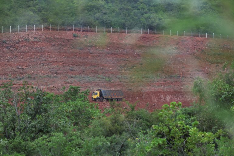 3468s34y1s-1791180303 A truck at the construction site of the Google-Adani data centre in Tarluvada, Visakhapatnam, Andhra Pradesh, India, August 3, 2026. REUTERS/Priyanshu Singh