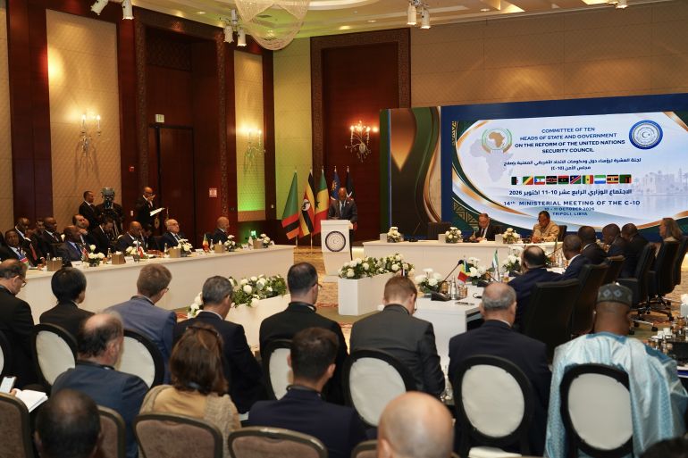 42726081-1791780008 14th ministerial meeting of the African Union Committee of Ten (C10) on UN Security Council Reform in Tripoli- - TRIPOLI, LIBYA - OCTOBER 11: Delegates and foreign ministers attend the 14th ministerial meeting of the African Union Committee of Ten (C10) on United Nations Security Council Reform in Tripoli, Libya on October 11, 2026. (وكالة الأناضول)