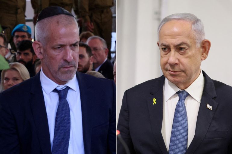 46546-1738602834 كومبو لنتنياهو (يمين) ورئيس الشاباك رونين بار (يسار) Shin Bet director Ronen Bar