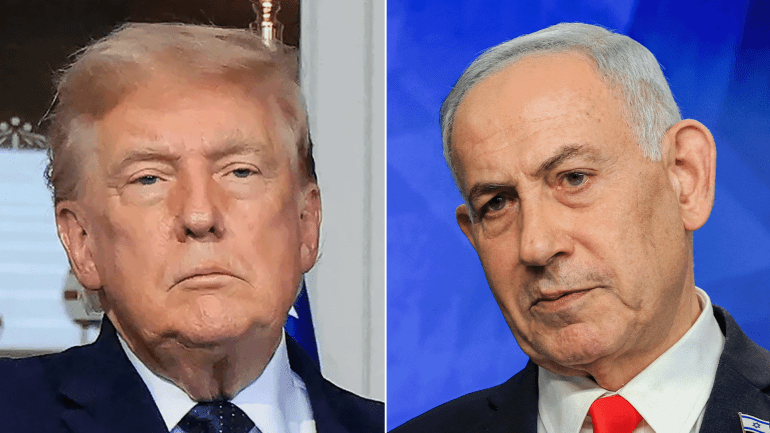 كومبو الفرنسية من اليمين:نتنياهو ثم ترمب Israel's Prime Minister Benjamin Netanyahu gives a news conference in Jerusalem on June 15, 2026. ثم US President Donald Trump (L) shakes hands with France's President Emmanuel Macron during a bilateral meeting on the sidelines of the G7 summit, in Evian, France on June 15, 2026. LUDOVIC MARIN/Pool via REUTERS كومبو من اليمين:نتنياهو ثم ترمب Israel's Prime Minister Benjamin Netanyahu gives a news conference in Jerusalem on June 15, 2026. ثم US President Donald Trump (L) shakes hands with France's President Emmanuel Macron during a bilateral meeting on the sidelines of the G7 summit, in Evian, France on June 15, 2026. LUDOVIC MARIN/Pool via REUTERS