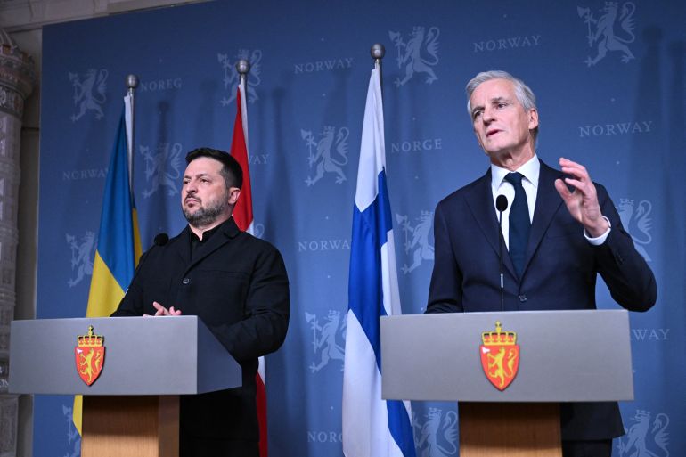afp_6ad7cf996760-1792528281 Ukraine's President Volodymyr Zelensky and Norway's Prime Minister Jonas Gahr Store deliver a joint press conference after a meeting on the situation in Ukraine on October 20, 2026 in Oslo. (Photo by Jonathan Nackstrand / AFP)