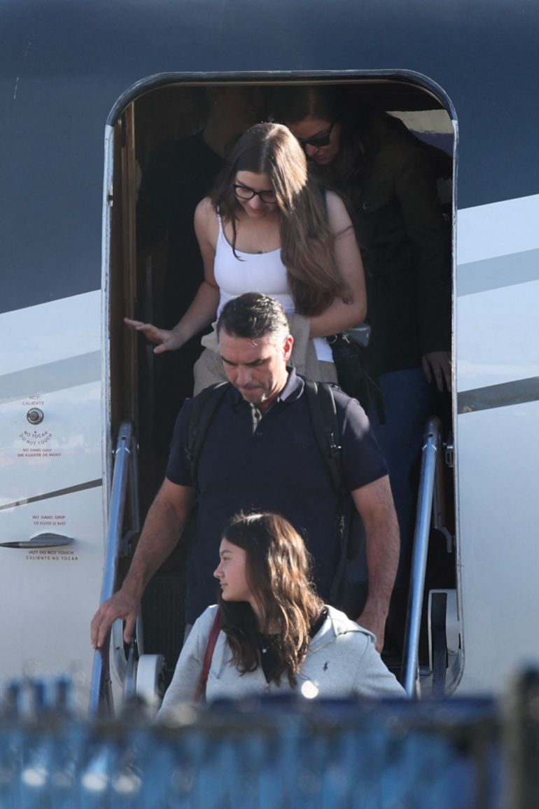 Flavio Bolsonaro steps off a plane after arriving at Opa Locka Executive Airport in Miami, Florida on October 28, 2026.