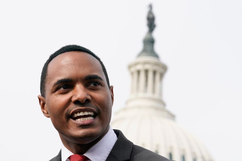 Rep. Ritchie Torres, D-N.Y., speaks during a news conference on Capitol Hill in Washington, Tuesday, Feb. 7, 2023. (AP Photo/Mariam Zuhaib)