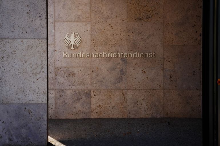 ap_6ac65da2358e0-1791384994 A view of an entrance at the headquarters of Germany's foreign intelligence service Bundes Nachrichten Dienst, known as BND, in Berlin, Germany, Wednesday, Oct. 7, 2026. (AP Photo/Markus Schreiber)