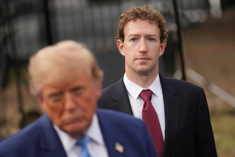 Meta CEO Mark Zuckerberg listens as President Donald Trump speaks to reporters at the White House in Washington, Tuesday Sept. 29, 2026, after meeting with top executives of AI firms. (AP Photo/Jacquelyn Martin)
