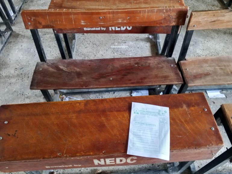 ap_6acdae4ed729c-1791864398 In this photo taken with a smartphone, one of the classrooms at Lassa Day Secondary School, where gunmen abducted students, is pictured in the Askira-Uba area of northeastern Nigeria, Tuesday, June 30, 2026. (AP Photo)