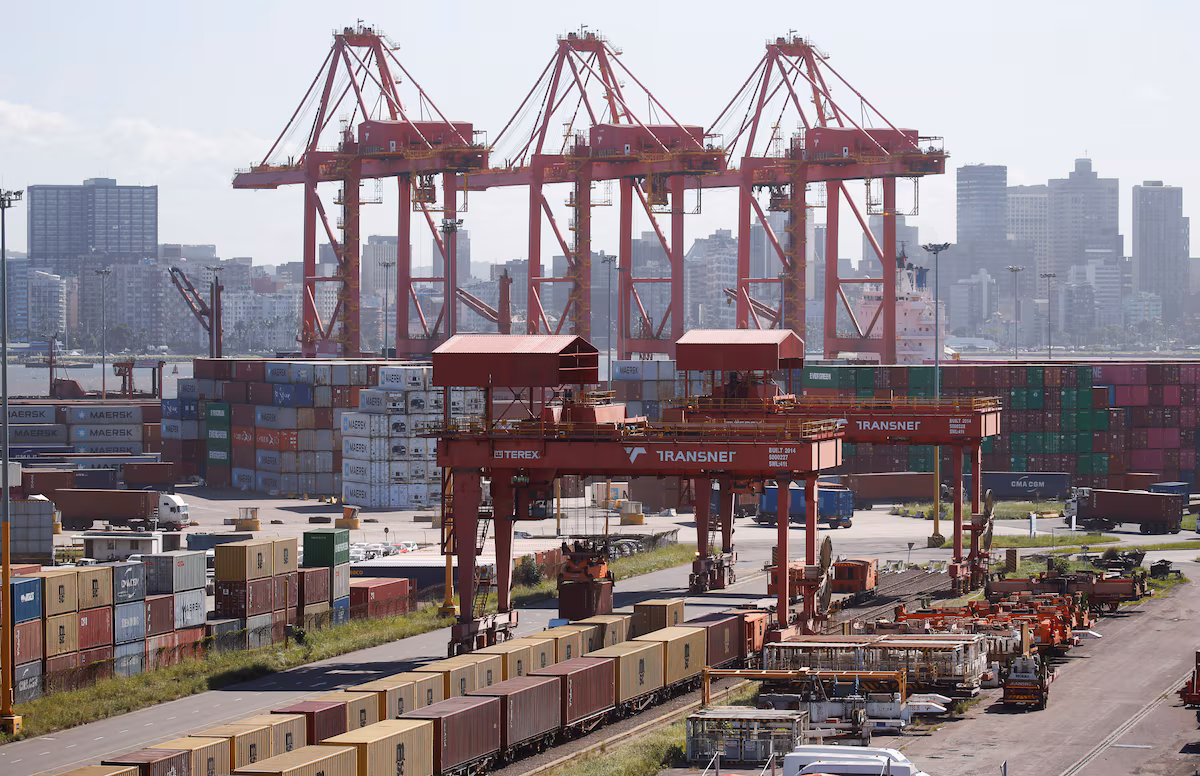 d8acd986d988d8a8-d8a7d981d8b1d98ad982d98ad8a7-1765466026 A general view of the Container Terminal at the port in Durban, South Africa, April 10, 2025. REUTERS/Rogan Ward