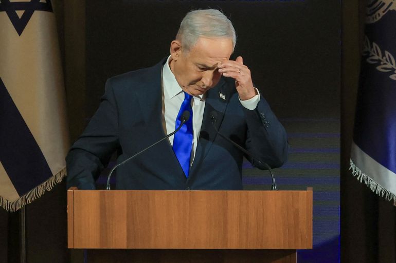 da12ad12-1787307552 Israeli Prime Minister Benjamin Netanyahu gestures during a ceremony marking the 50th anniversary of Operation Entebbe at the President's Residence in Jerusalem, July 12, 2026. Benjamin Netanyahu's brother, Yonatan, was killed while leading the 1976 raid to rescue hijacked Israeli hostages from Entebbe, Uganda. REUTERS/Ronen Zvulun