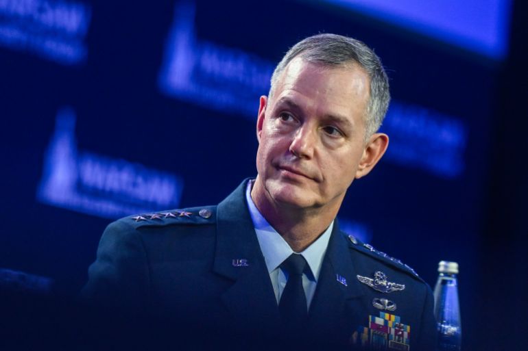 WARSAW, POLAND - OCTOBER 12: NATO Supreme Allied Commander Europe General Alexus G. Grynkewich delivers a speech ahead of a panel discussion at the Warsaw Security Forum on October 12, 2026 in Warsaw, Poland. The two-day forum brings together European political leaders and defense officials to discuss the future of Europe and the transatlantic alliance. (Photo by Omar Marques/Getty Images)