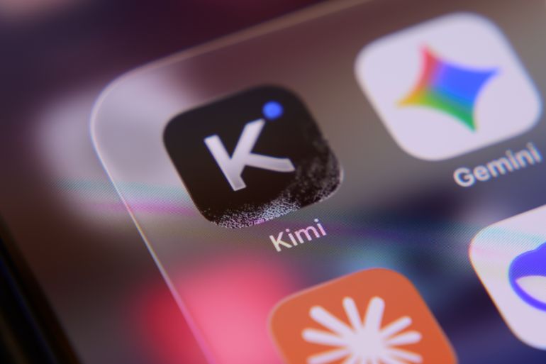 The Kimi AI application icon is displayed inside an Artificial Intelligence application folder on a smartphone screen, in Creteil, France, on July 17, 2026, as Chinese tech startup Moonshot AI unveiled Kimi K3, introduced as the world's largest open-source artificial intelligence model. (Photo by Samuel Boivin/NurPhoto via Getty Images)
