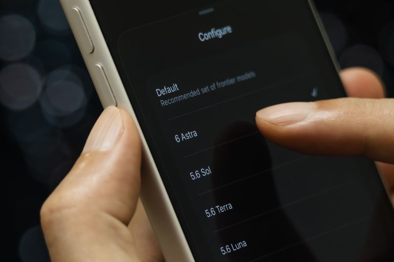 gettyimages-2293790002-1788700738 SHENZHEN, CHINA - SEPTEMBER 6: In this photo illustration, a person holds a smartphone displaying the model selection menu in the ChatGPT app, with a finger positioned over the 6 Astra option on September 6, 2026, in Shenzhen, Guangdong Province, China. OpenAI has introduced GPT-6 Astra, its latest artificial intelligence model, with enhanced capabilities in coding, scientific reasoning and computer use, expanding its ability to carry out complex, multistep tasks. (Photo Illustration by Cheng Xin/Getty Images)