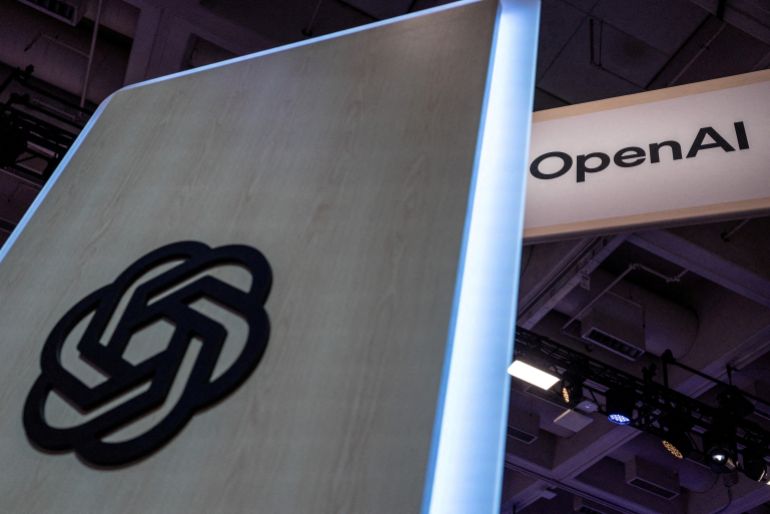 reuters_6ab8f117-1790505239 FILE PHOTO: An OpenAI logo is displayed at Moscone Center during the Dreamforce 2026 technology summit in San Francisco, California, US, September 17, 2026. REUTERS/Carlos Barria/File Photo