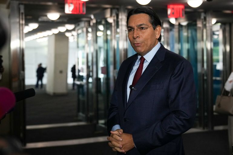 Israel's Permanent Representative to the United Nations Danny Danon speaks to reporters as he attends the 81st United Nations General Assembly at UN headquarters in New York City, US, September 22, 2026. REUTERS/DAVID DEE DELGADO