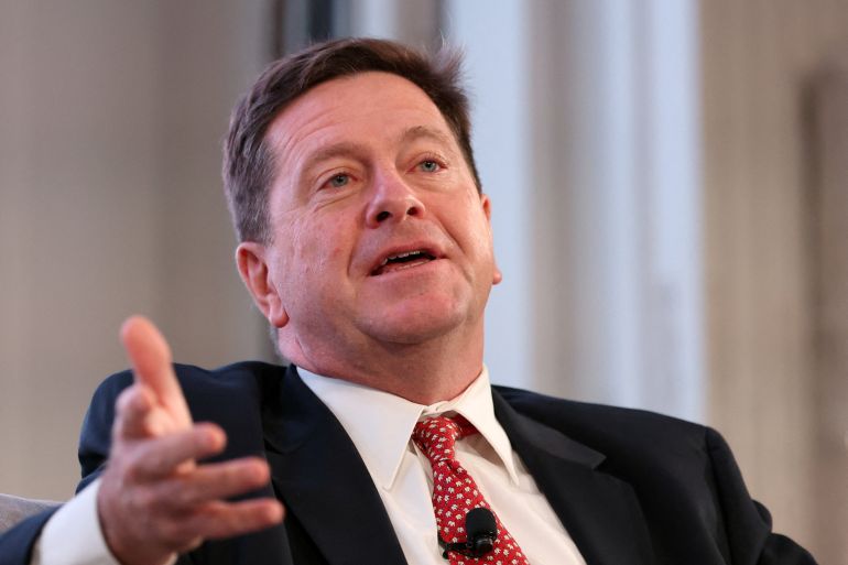 reuters_6adc073b-1792804667 Jay Clayton, Director of National Intelligence, speaks during 13D Monitor's Active-Passive Investor Summit in New York City, US, October 20, 2026. REUTERS/Brendan McDermid