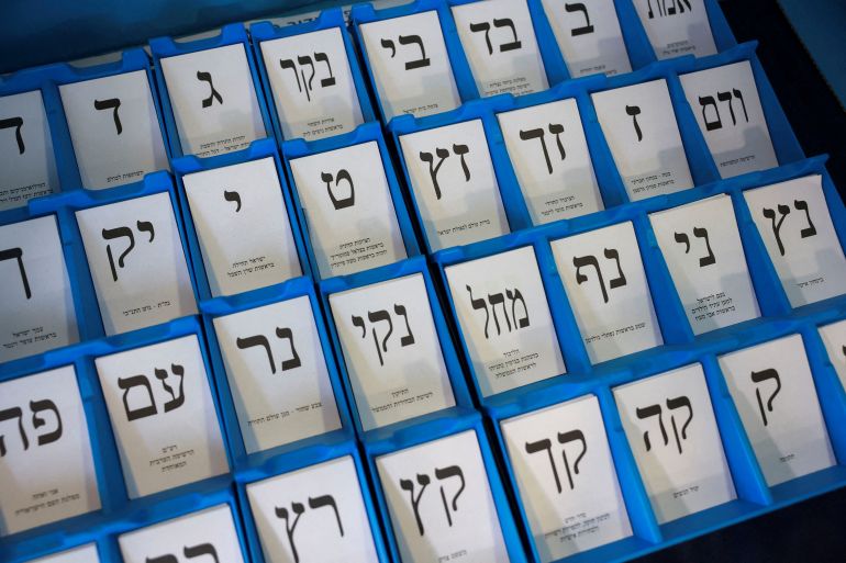 reuters_6ae39ddc-1793301980 A tray is pictured during distribution preparations at the Israeli Central Elections Commission warehouse, as ballot boxes are prepared ahead of Israel's national election, in Shoham, Israel, October 14, 2026. REUTERS/Ronen Zvulun TPX IMAGES OF THE DAY