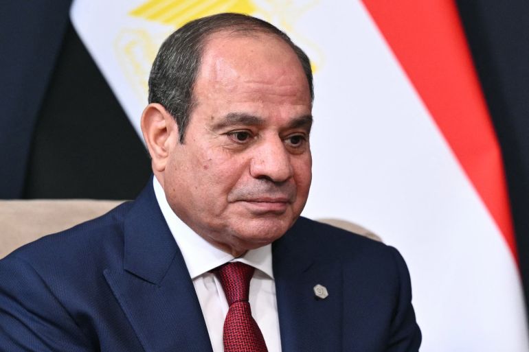 shsh-1791114519 Egypt's President Abdel Fattah El-Sisi attends a bilateral meeting with US President on the sidelines of the G7 summit, in Evian, eastern France, on June 17, 2026. A G7 summit is set to take place June 15 to 17 in the French town of Evian-les-Bains near Switzerland and it will be attended by country leaders as well as the EU's foreign policy chief and ministers from Brazil, Canada, the United Arab Emirates and Turkey. (Photo by Mandel NGAN / AFP)